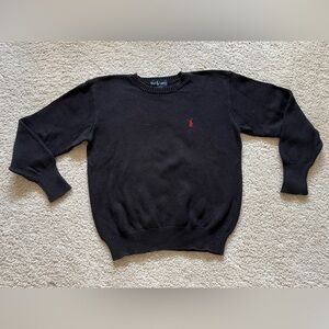 RALPH LAUREN BLACK COTTON KNIT CREW NECK SWEATER. MEDIUM. EXCELLENT
